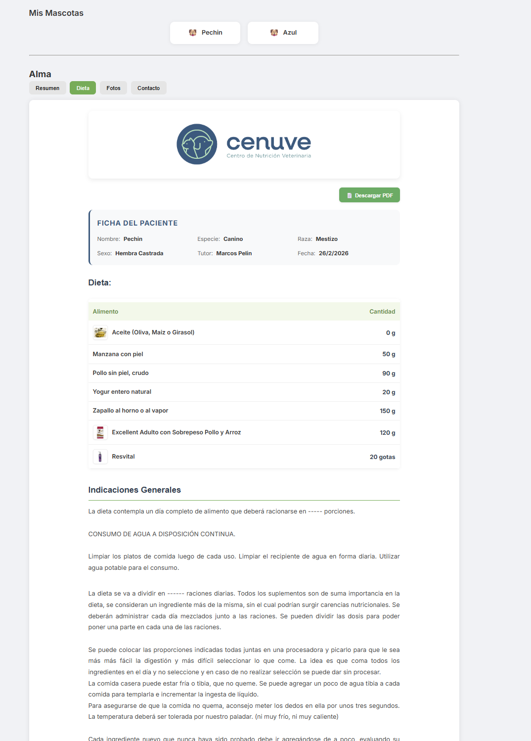 Informe nutricional PDF